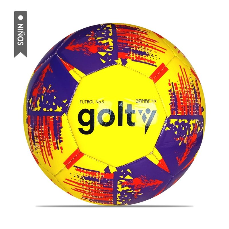 GOLTY - Balón Fútbol Golty Fundamentación Gambeta Niños No5-Amarillo