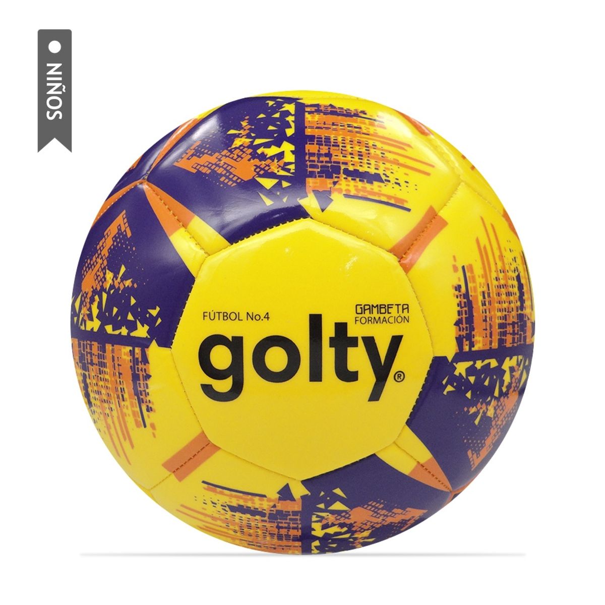 GOLTY - Balón Fútbol Golty Fundamentación Gambeta Niños No4-Amarillo