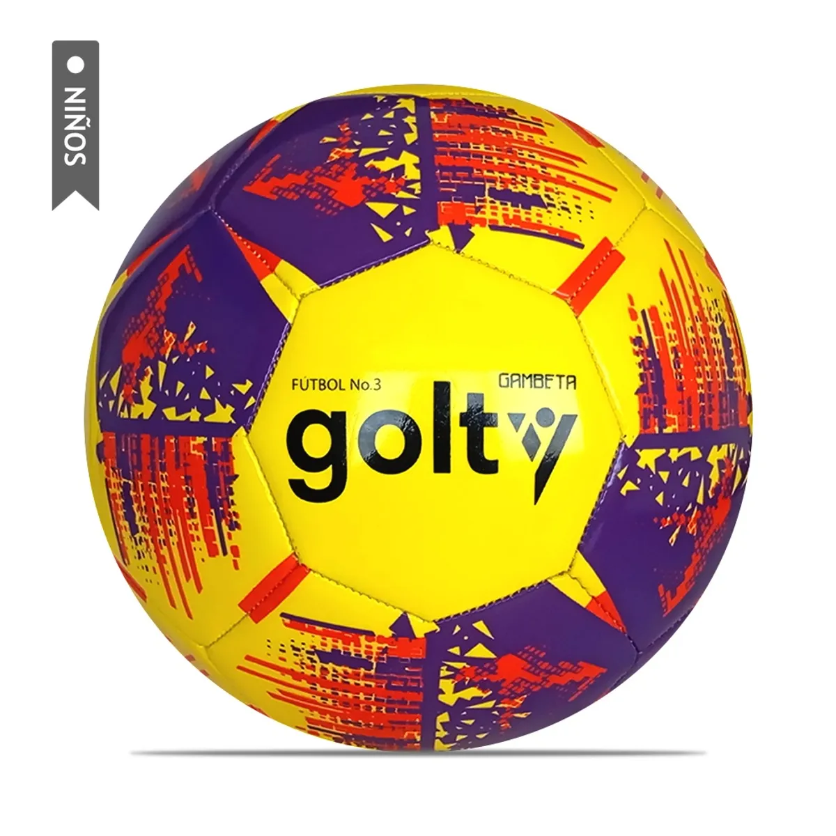 GOLTY - Balón Fútbol Golty Fundamentación Gambeta Niños No3-Amarillo