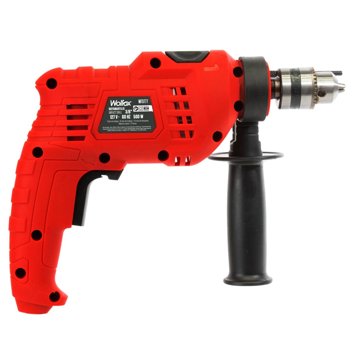 WOLFOX - Taladro Percutor 500 W De 3/8" Wolfox Velocidad Variable