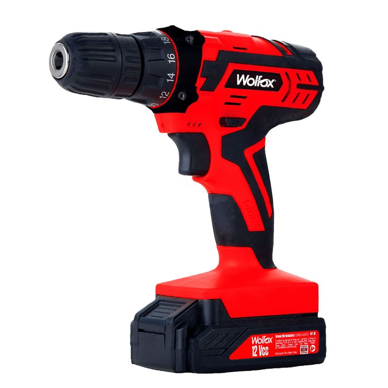 WOLFOX - Taladro Inalámbrico Percutor 3/8" Wolfox De 12 V