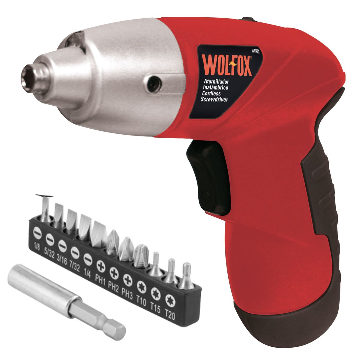 WOLFOX - Atornillador Inalámbrico 1/4" Wolfox Puntas Incluidas