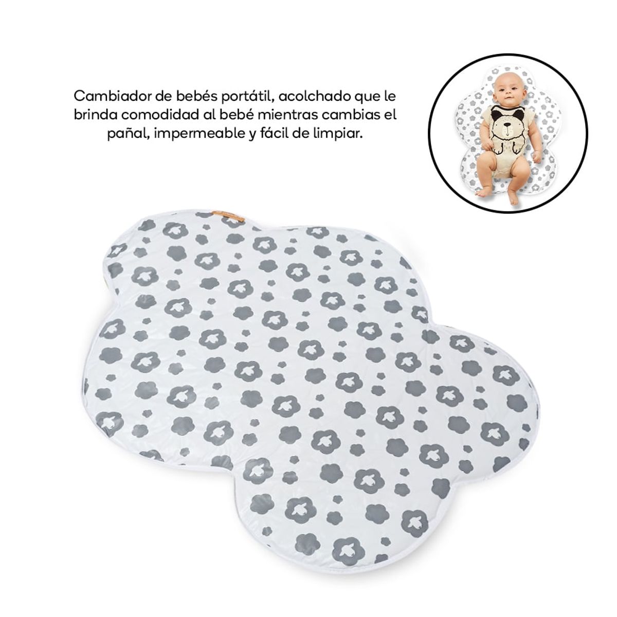 TORAL - Cambiador nube semiacolchado para bebé - Toral