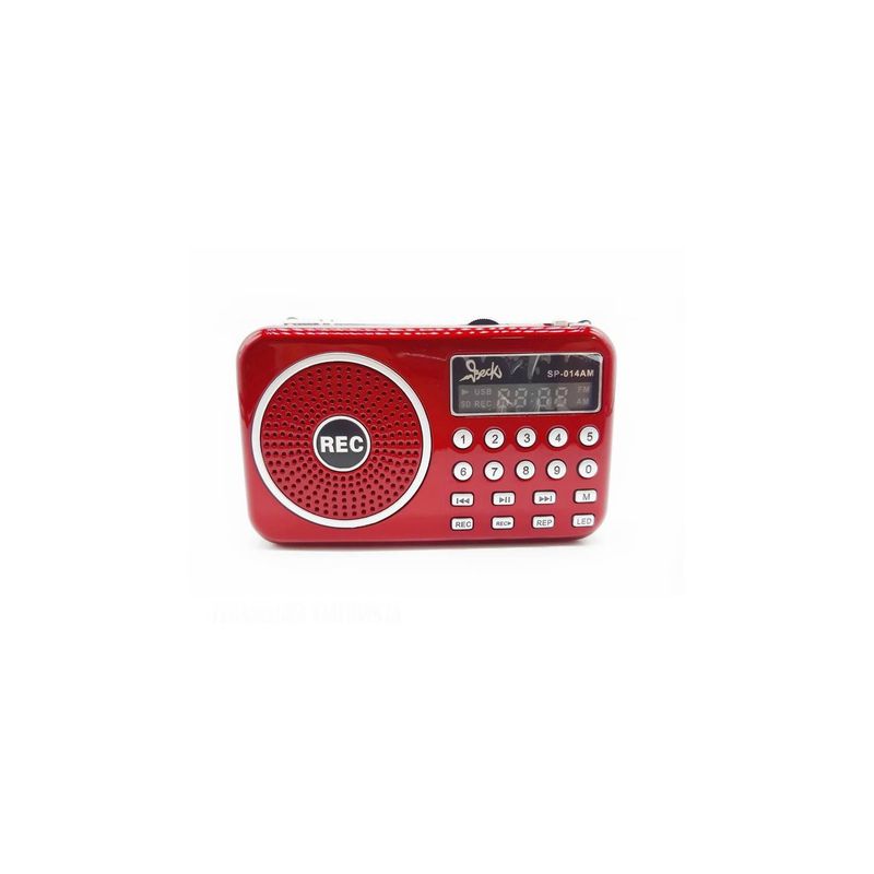 GENERICO - Radio Parlante Digital AMFM Recargable Beck Rojo
