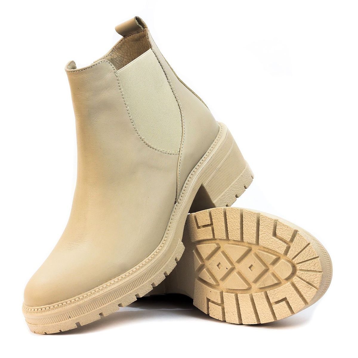 VILLABONR - Botín Cuero VillabonR VSH-5005 BEIGE