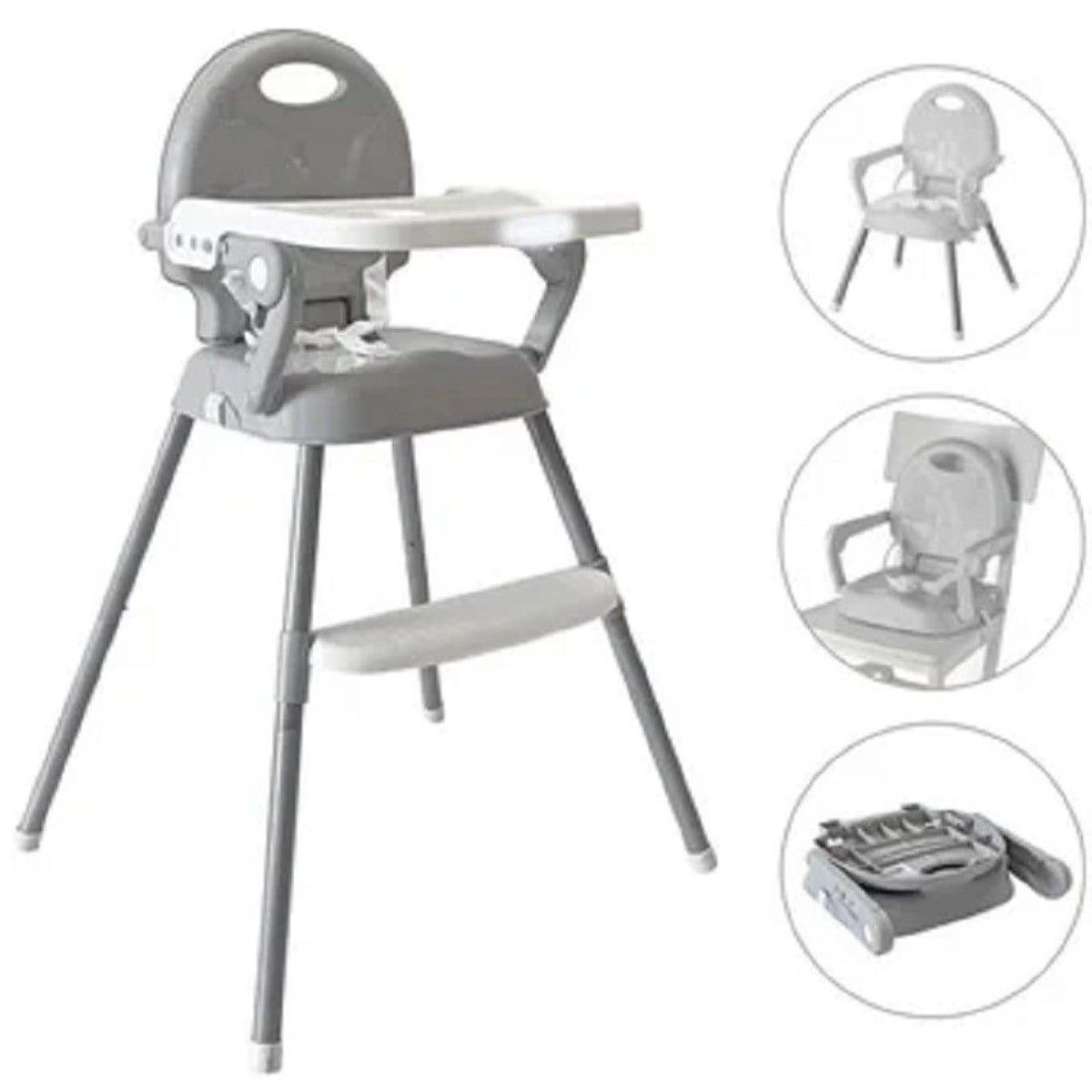GENERICO - Silla Comedor Bebe 3 EN 1 Doble Altura Portátil Y Plegable