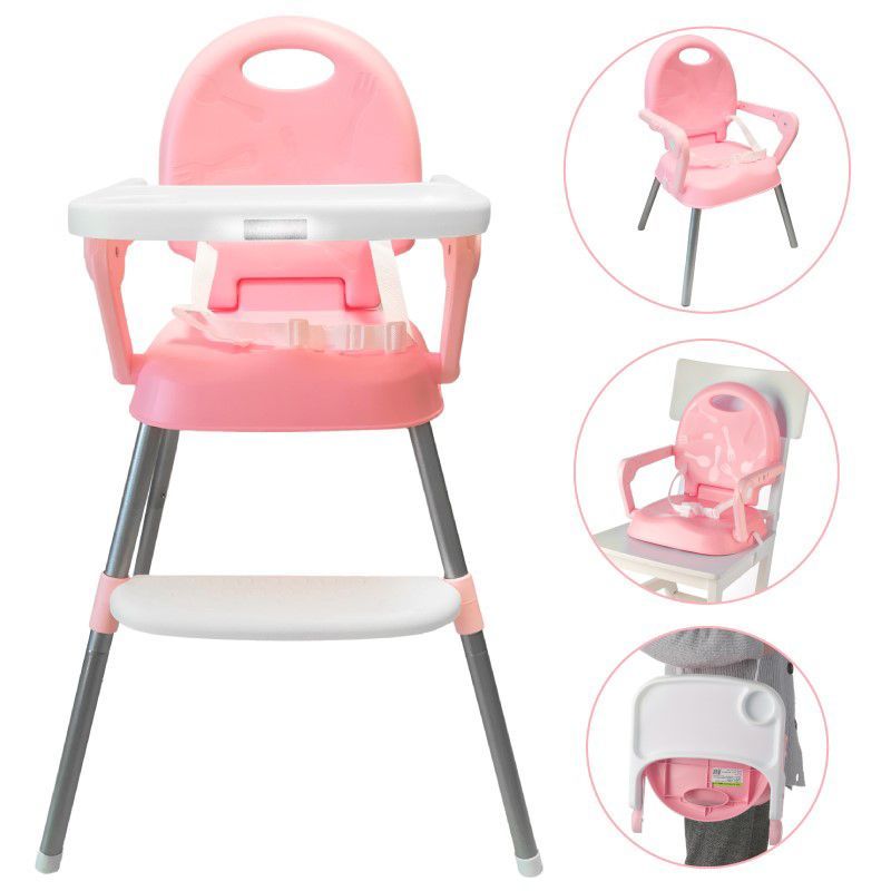 GENERICO - Silla Comedor Bebe 3 EN 1 Doble Altura Portátil Y Plegable