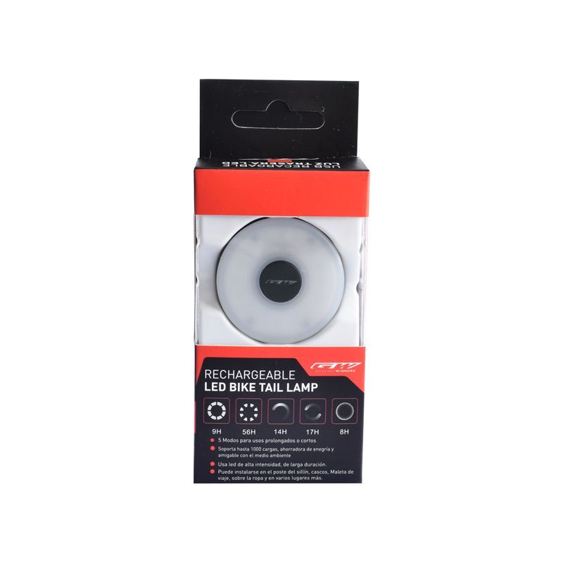 GW - Luz trasera led para Bicicleta Recargable 20Lm