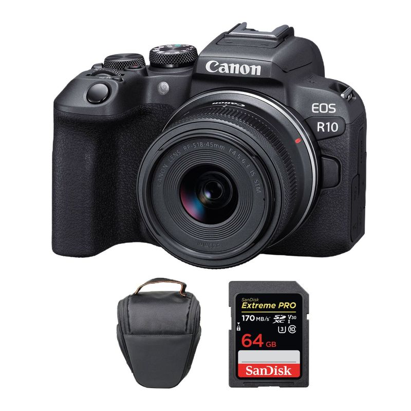 CANON - Canon EOS R10 4K Mirrorless con lente 18-45 mm  Bolso