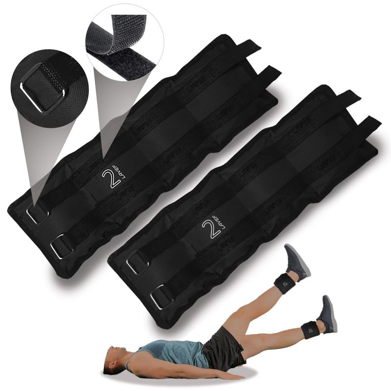LAVEF - Pesas Tobilleras Basicas Kit 2k 4lbs el par NEGRO