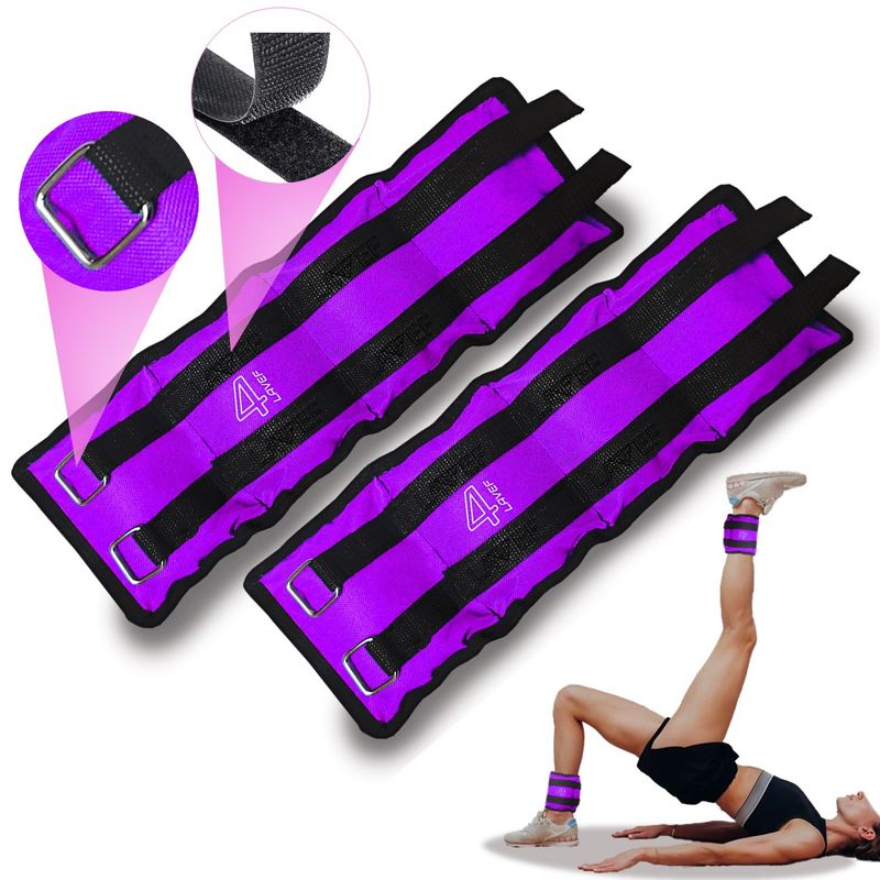 LAVEF - Pesas Tobilleras Basicas Kit 4k 8lbs el par VIOLETA