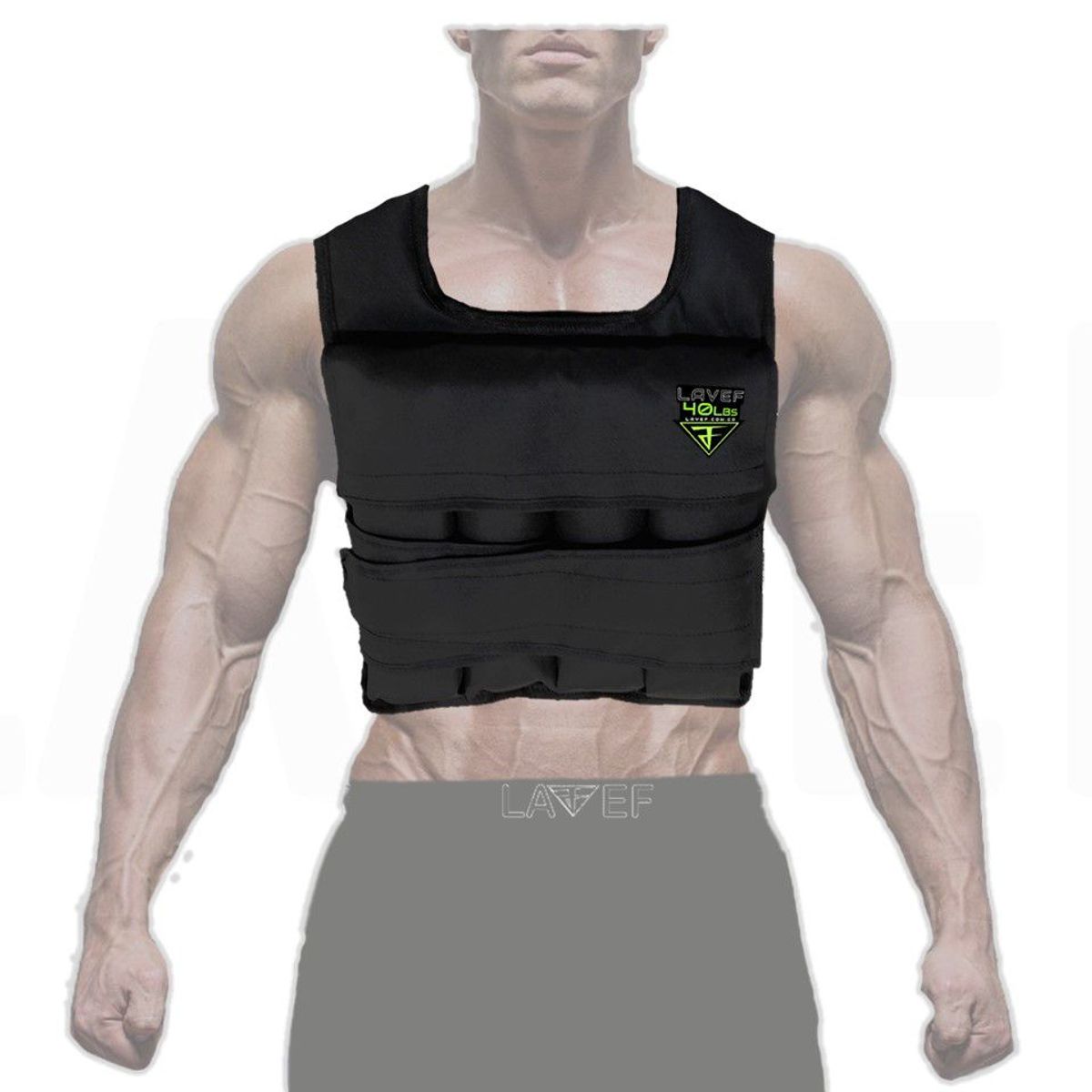 LAVEF - Chaleco De Peso Graduable 40 Lbs Crossfit Running NEGRO