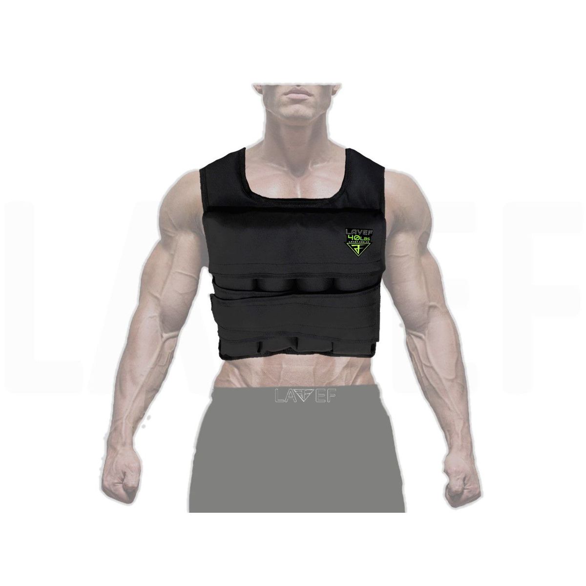LAVEF - Chaleco De Peso Graduable 40 Lbs Crossfit Running NEGRO