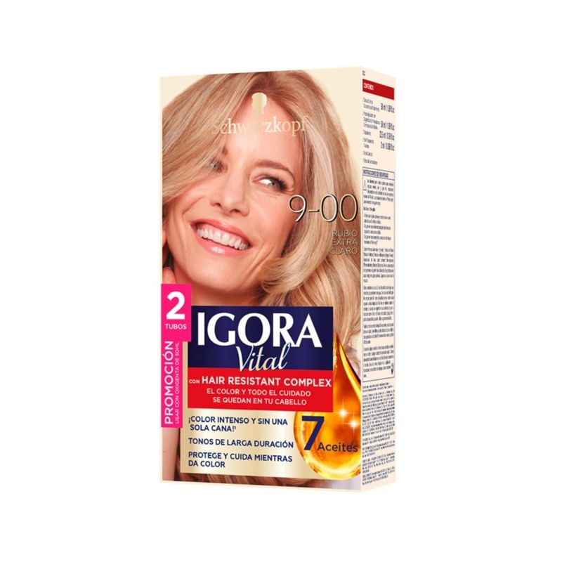 IGORA - Tinte Igora Vital Permanente 9-00 Rubio Extra Claro Dt