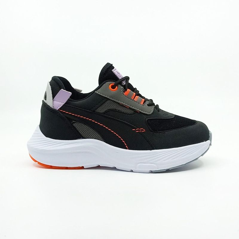 PAPOS - Tenis NEON Negro y Naranja - Negro