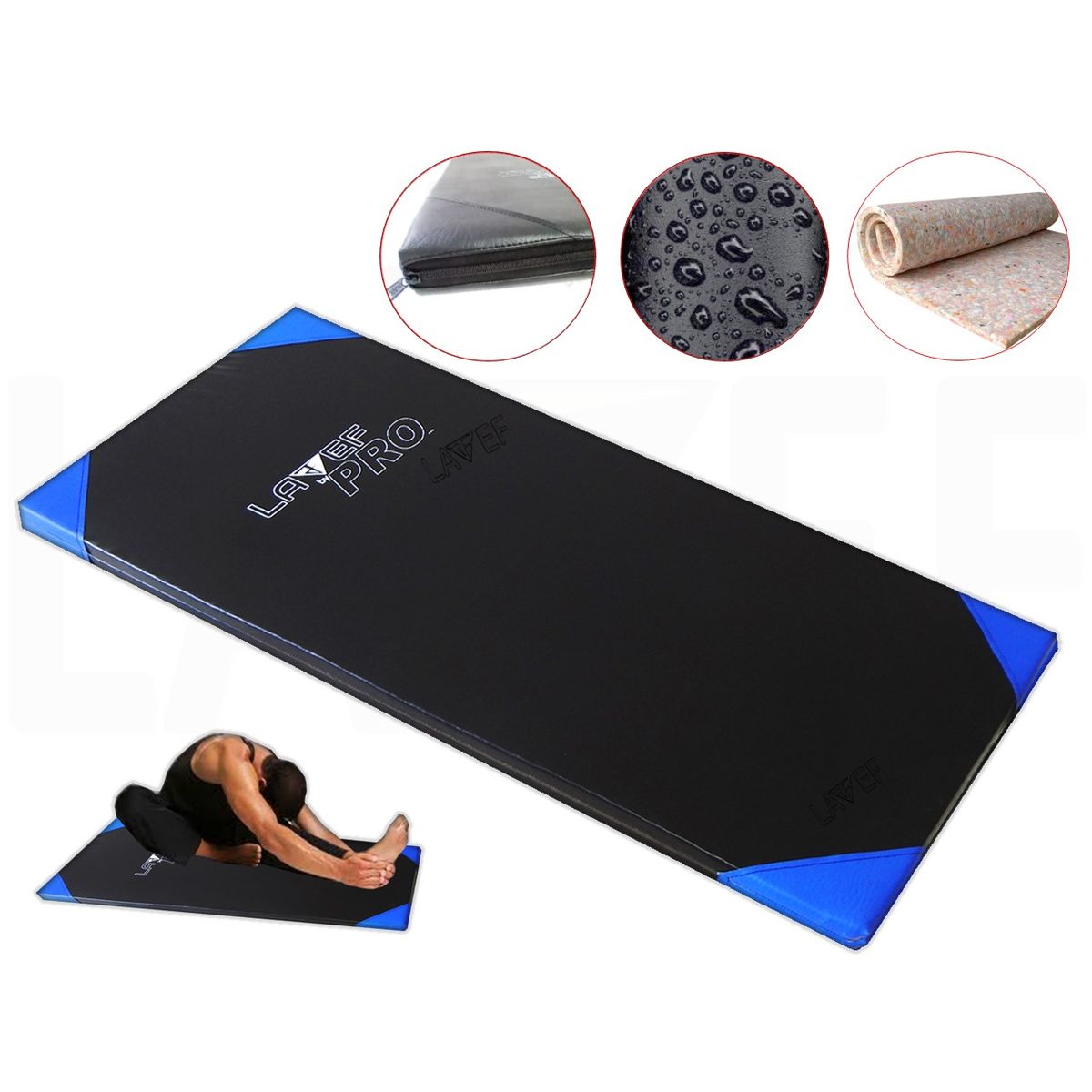 LAVEF - Colchoneta Deportes Pilates Gimnasio Jardines AZUL