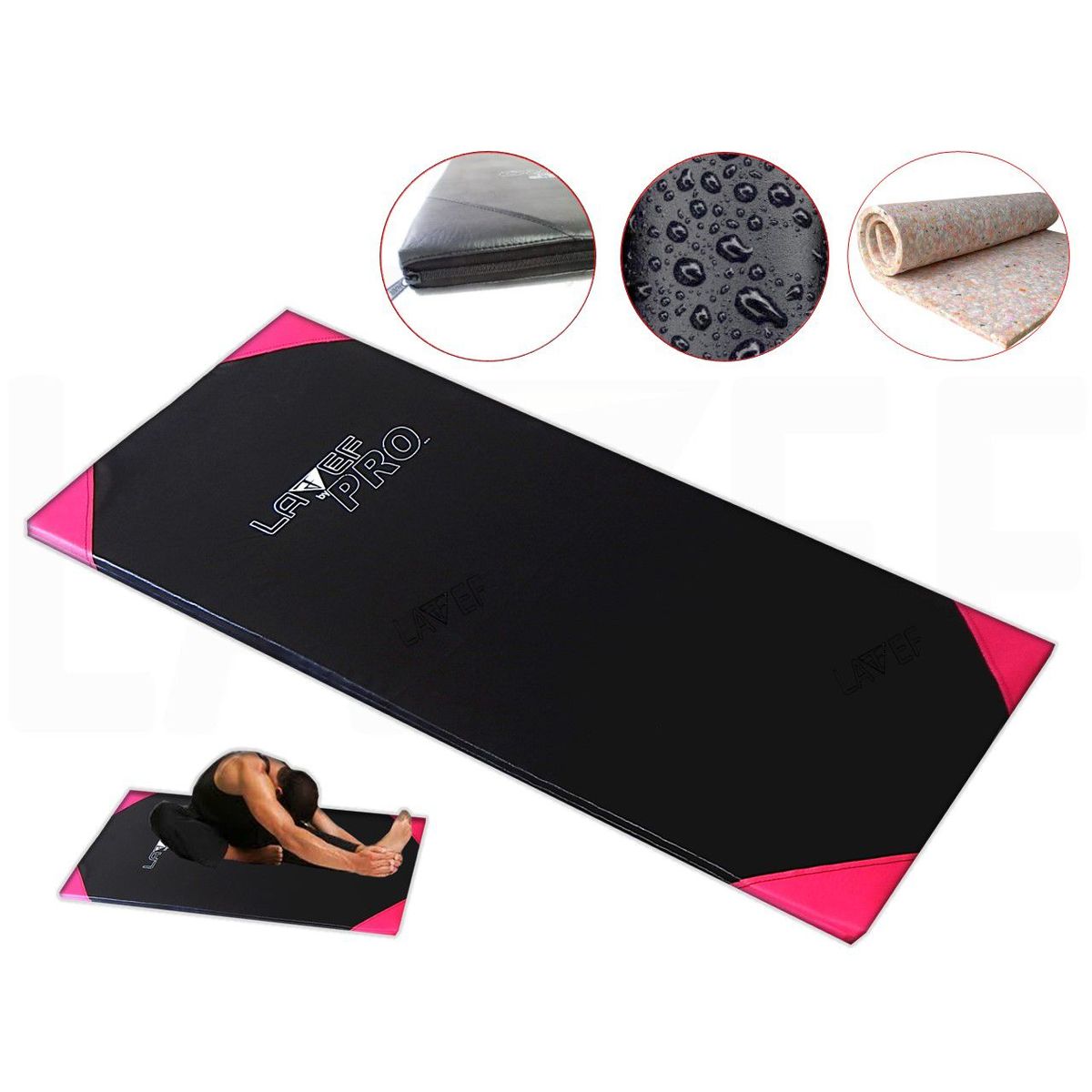 LAVEF - Colchoneta Deportes Pilates Gimnasio Jardines FUCSIA