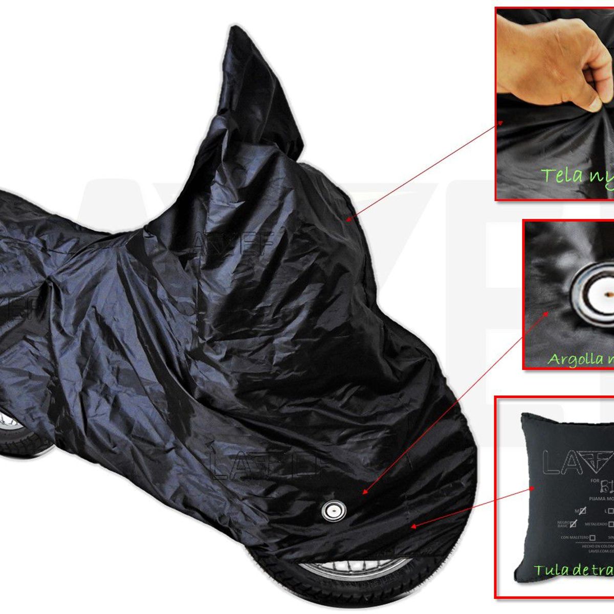 GENERICO - Carpa Semi-impermeable Moto Con Argolla Metalica Talla M