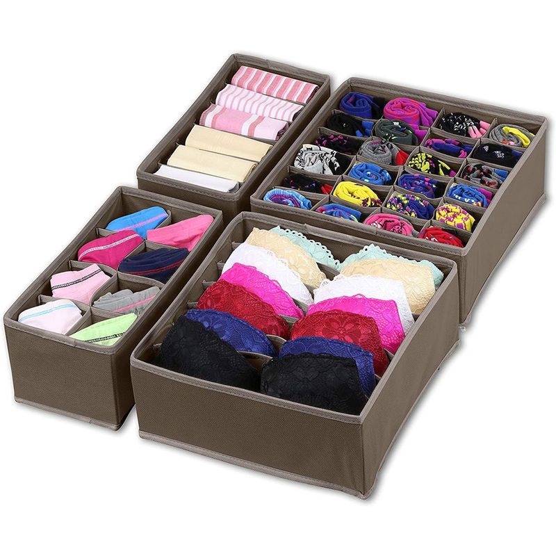 AMERICAN GENERICS - Organizador De Ropa Interior Divisor Cajones Para Armario Cafe