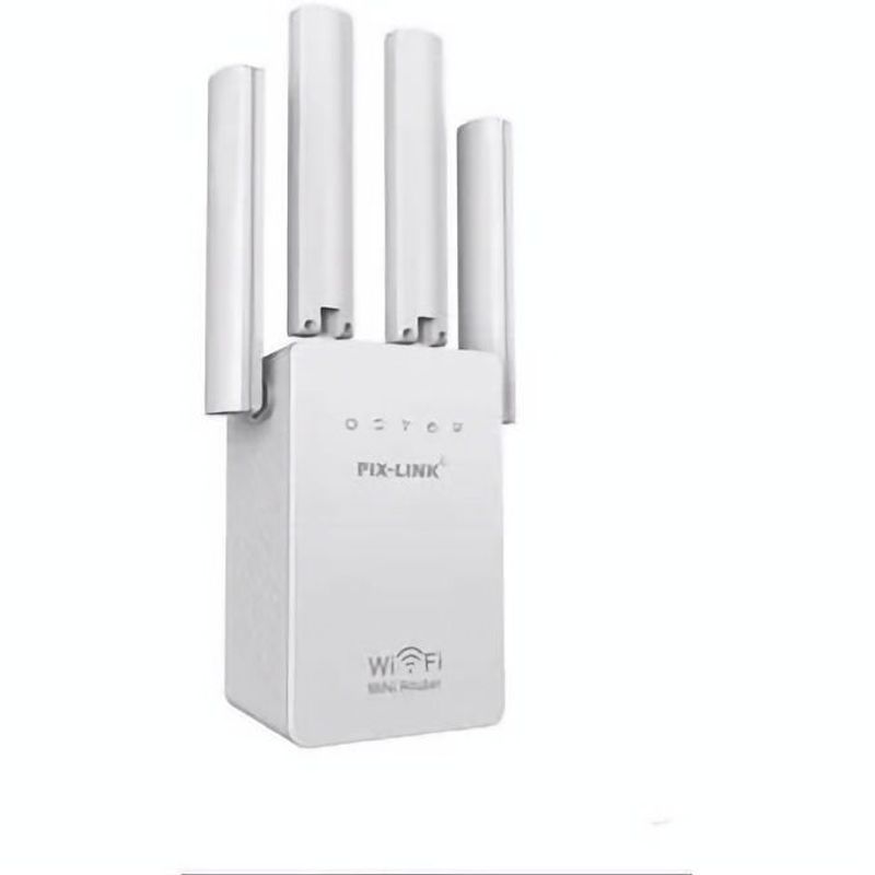 GENERICO - Repetidor de Señal Wifi 4 Antenas Pix-Link  Wr09 Router Mini