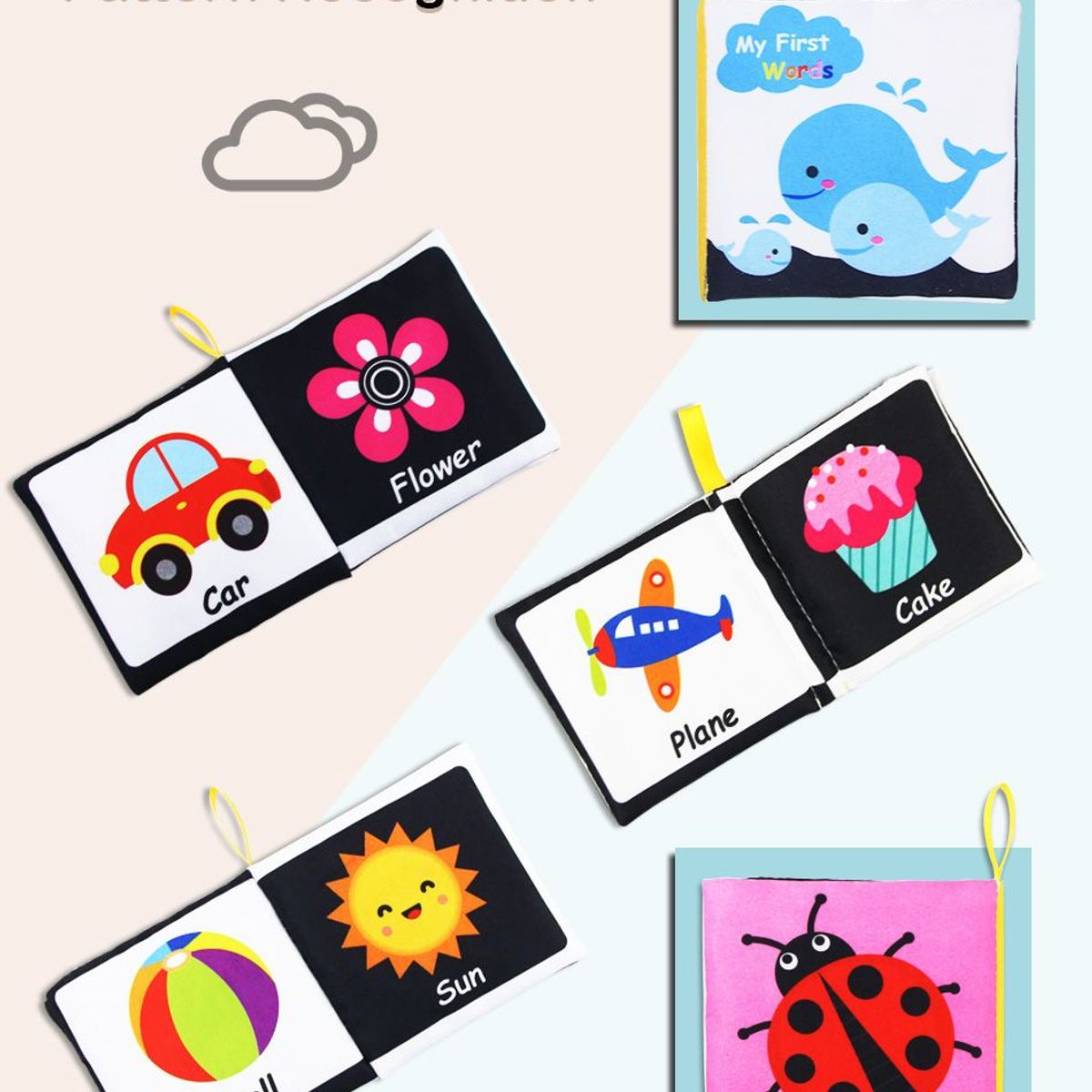 GENERICO - mini libros Montessori juguete didacticos de tela niños