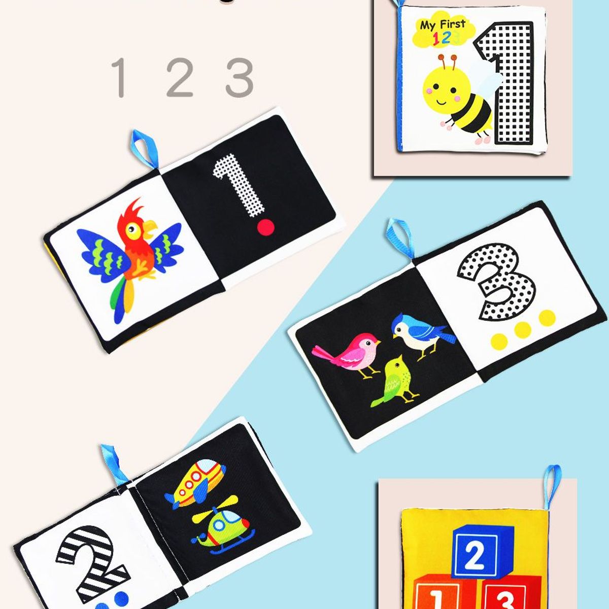 GENERICO - mini libros Montessori juguete didacticos de tela niños