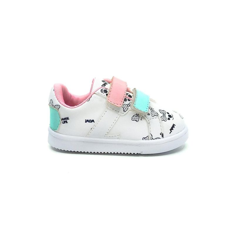 PAPOS - Casuales Bebés Happy Verde y Rosado Velcro