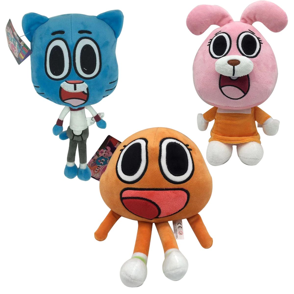 GENERICO - El Increible Mundo De Gumball Cn Niños Muñecos 3 Peluches