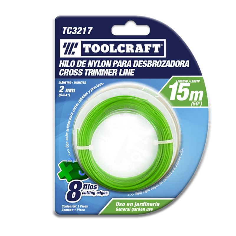 TOOLCRAFT - Hilo Para Guadañadora 2 Mm En Nylon Toolcraft Largo 15 M