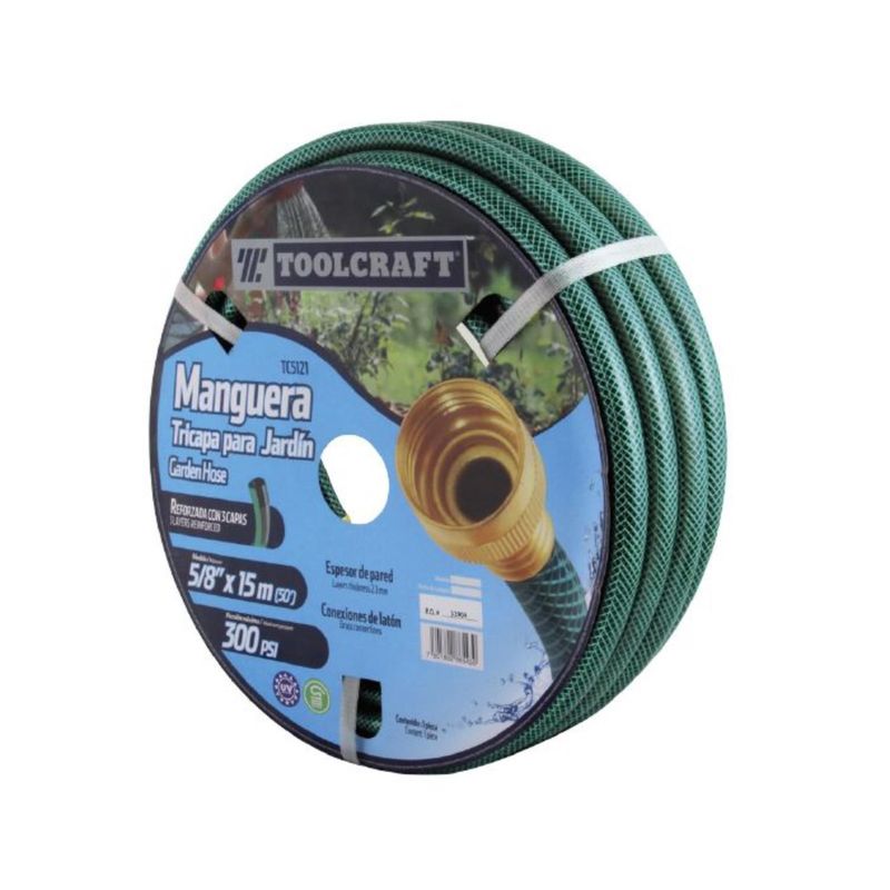 TOOLCRAFT - Manguera Para Jardín 25 Metros Toolcraft De 5/8" Y 3 Capas