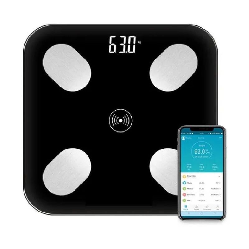 GENERICO - Bascula pesa balanza inteligente bluetooth grasa peso corporal