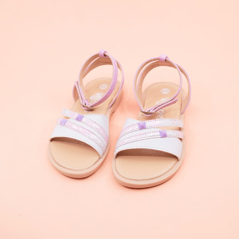 PAPOS - Sandalia Bennu Blanco y Lila - Sandalias Niñas PAPOS - Crema