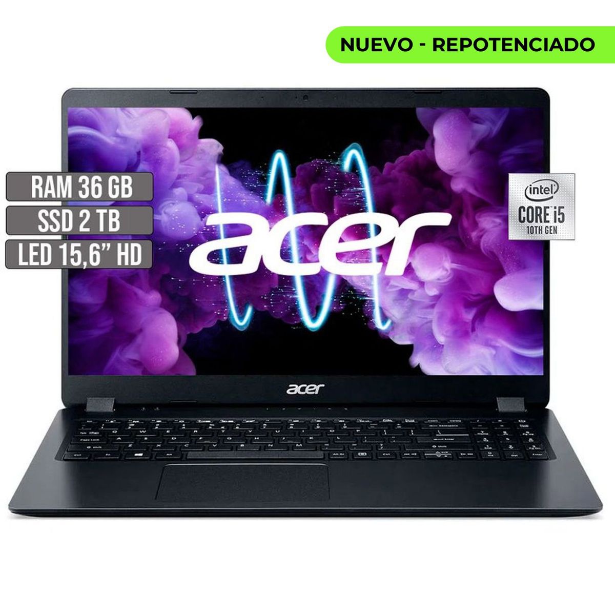 ACER - PORTATIL ACER ASPIRE 3 INTEL CORE i5-1035G1 2TB RAM 36GB LED 15,6" HD