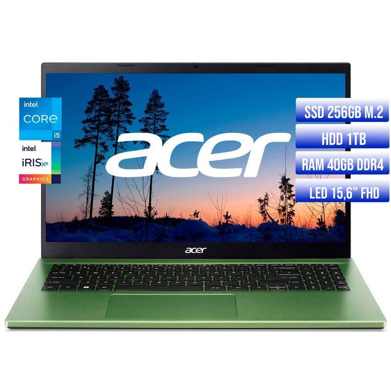 ACER - PORTATIL ACER ASPIRE INTEL CORE I5-1235U SSD 256GB + HDD 1TB RAM 40GB LED 15,6 FHD