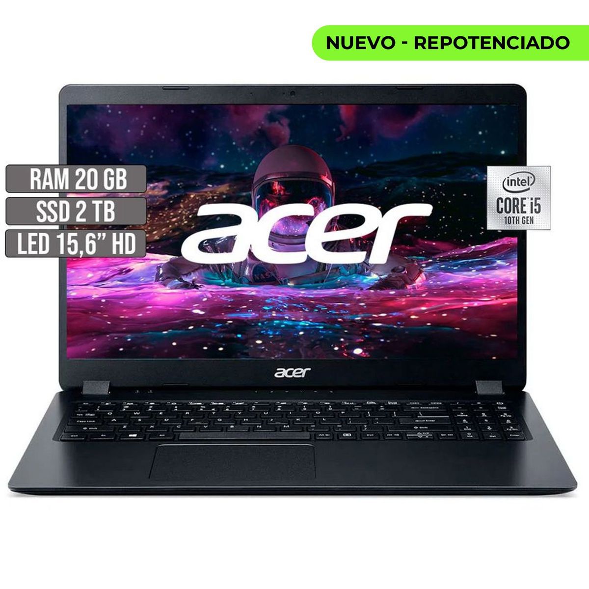 ACER - PORTATIL ACER ASPIRE 3 INTEL CORE i5-1035G1 SSD 2TB RAM 20GB LED 15,6 HD