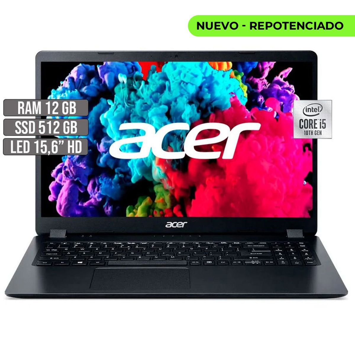 ACER - PORTATIL ACER ASPIRE 3 INTEL CORE i5-1035G1 SSD 512GB RAM 12GB LED 15,6 HD
