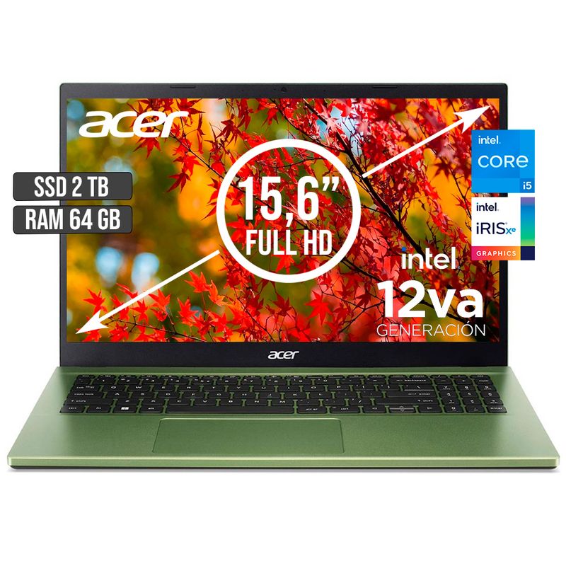 ACER - PORTATIL ACER ASPIRE INTEL CORE I5-1235U SSD 2TB RAM 64GB LED 15,6 FHD