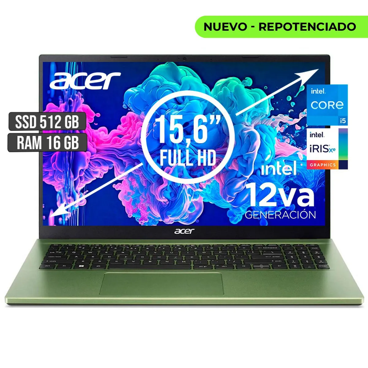 ACER - PORTATIL ACER ASPIRE INTEL CORE I5-1235U SSD 512GB RAM 16GB LED 15,6 FHD