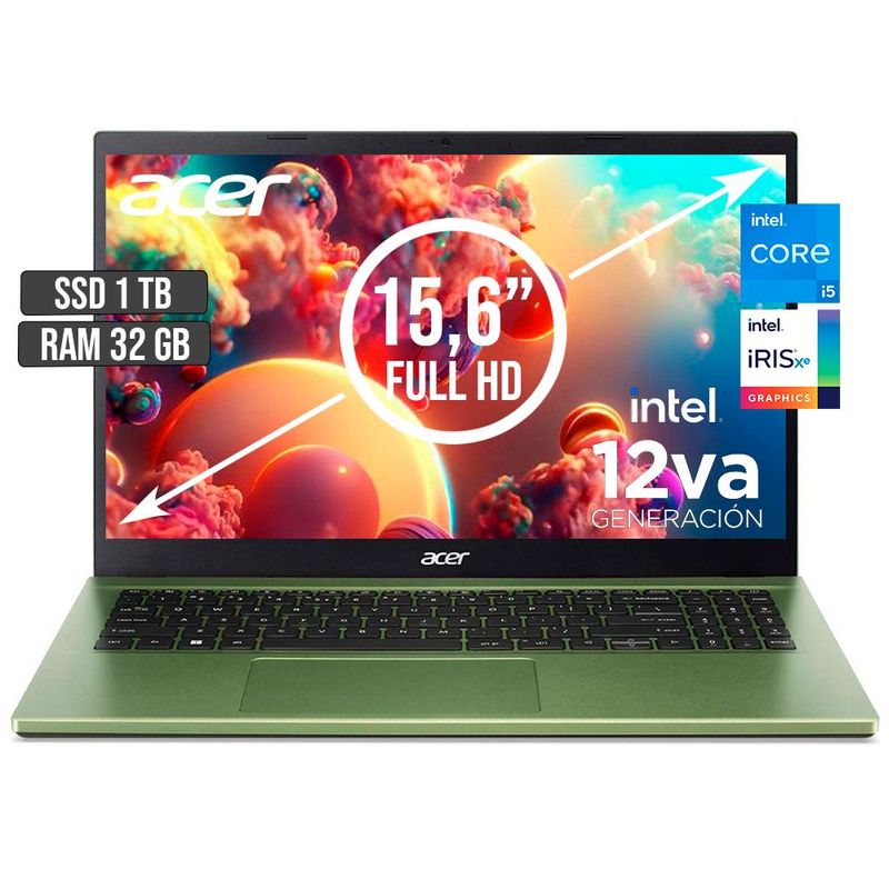 ACER - PORTATIL ACER ASPIRE INTEL CORE I5-1235U SSD 1TB RAM 32GB LED 15,6 FHD