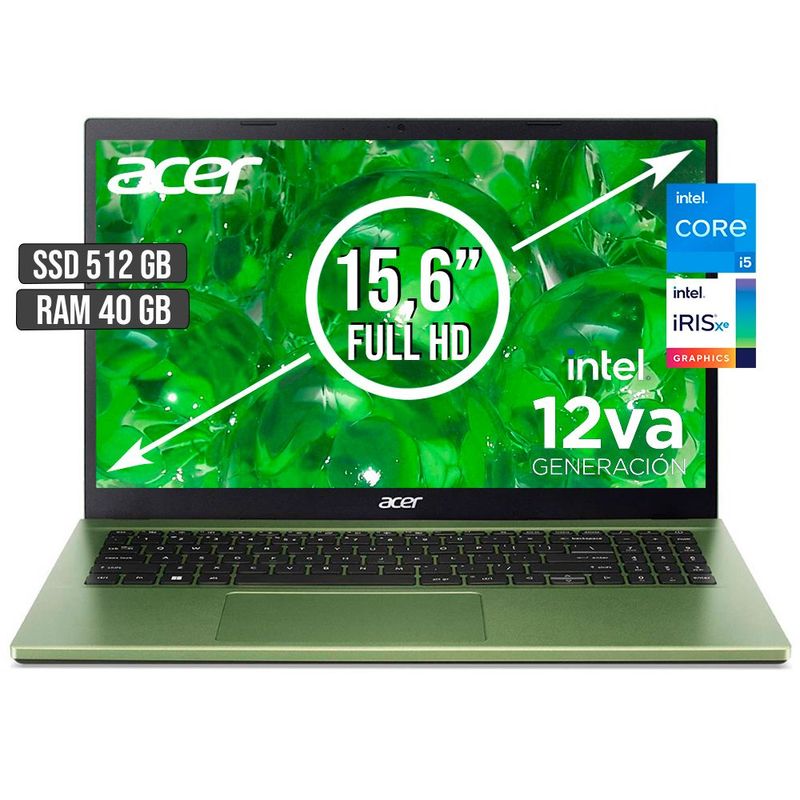 ACER - Portátil Acer Aspire 3 Intel Core I5 40GB RAM 512GB SSD 15.6" FHD