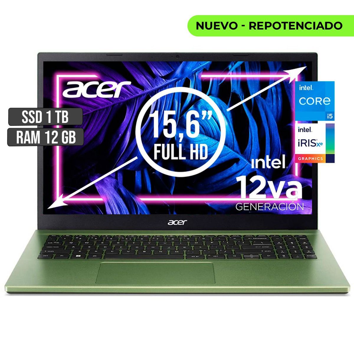 ACER - PORTATIL ACER ASPIRE INTEL CORE I5-1235U SSD 1TB RAM 12GB LED 15,6 FHD