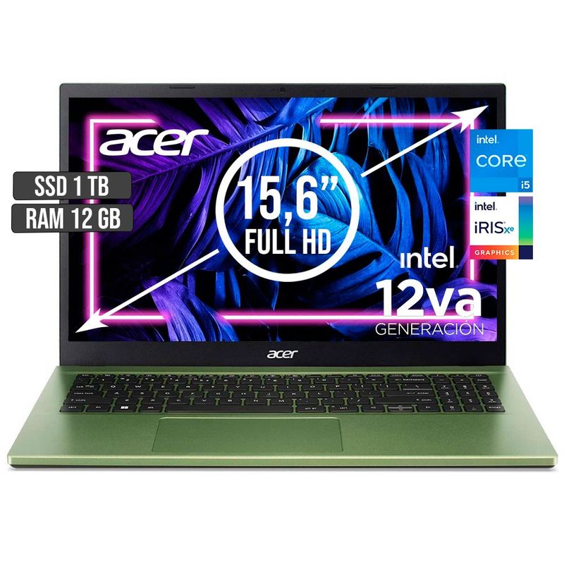ACER - PORTATIL ACER ASPIRE INTEL CORE I5-1235U SSD 1TB RAM 12GB LED 15,6 FHD
