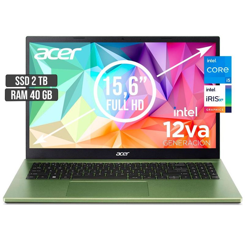 ACER - PORTATIL ACER ASPIRE INTEL CORE I5-1235U SSD 2TB RAM 40GB LED 15,6 FHD