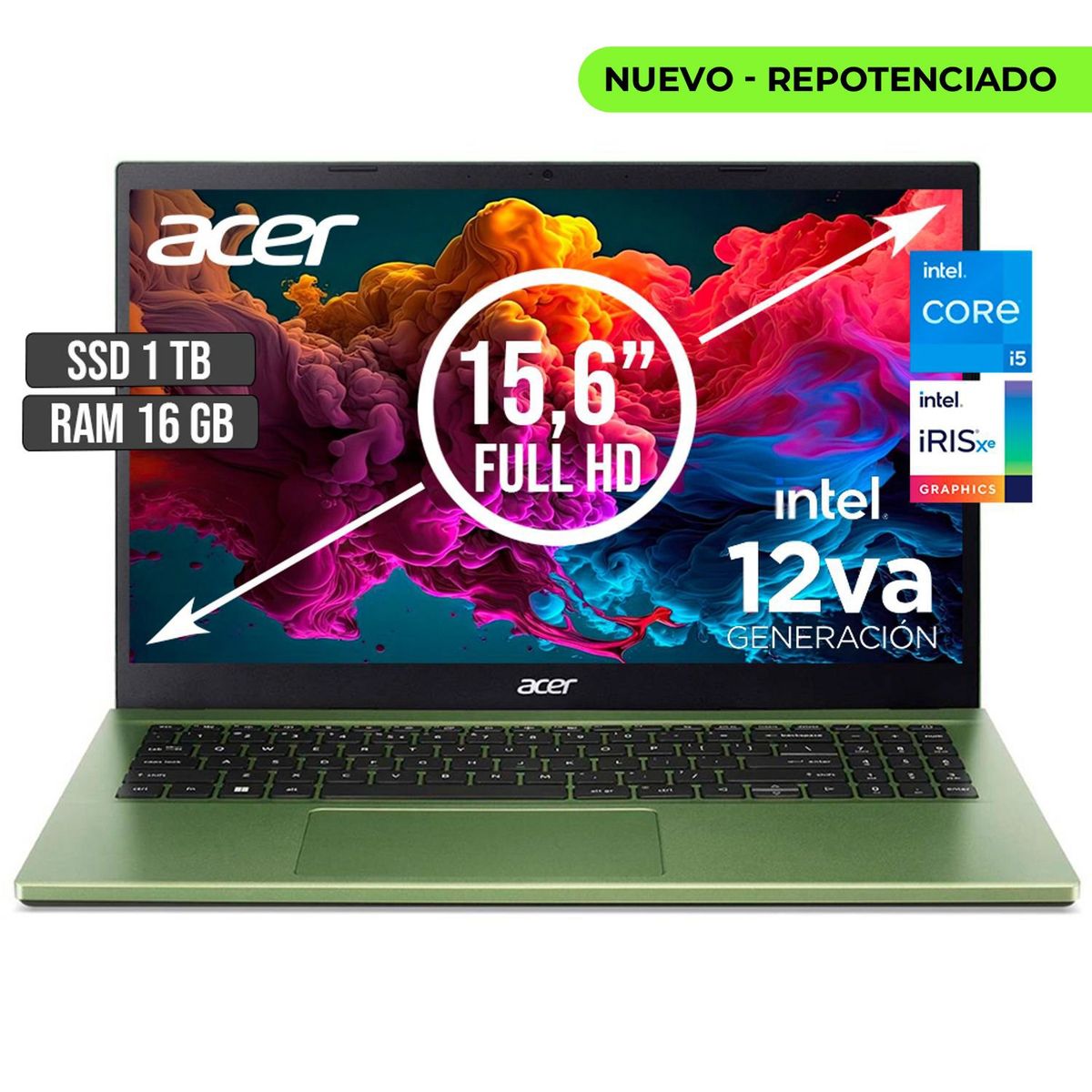 ACER - PORTATIL ACER ASPIRE INTEL CORE I5-1235U SSD 1TB RAM 16GB LED 15,6 FHD