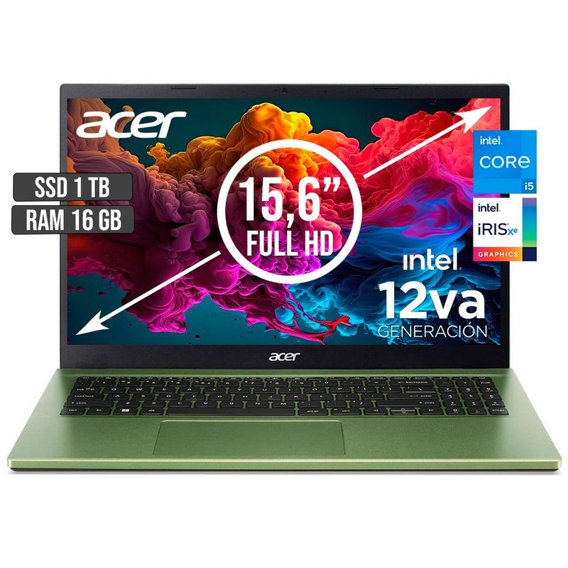 ACER - PORTATIL ACER ASPIRE INTEL CORE I5-1235U SSD 1TB RAM 16GB LED 15,6 FHD
