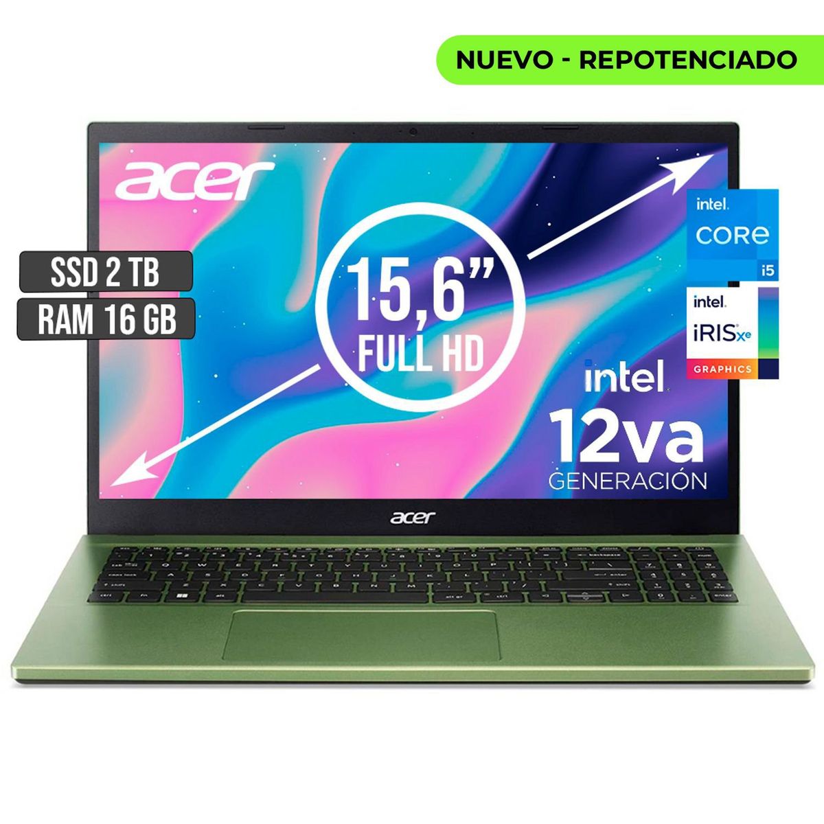ACER - Portátil Acer Aspire Intel Core I5 16GB RAM 2TB SSD 156 FHD