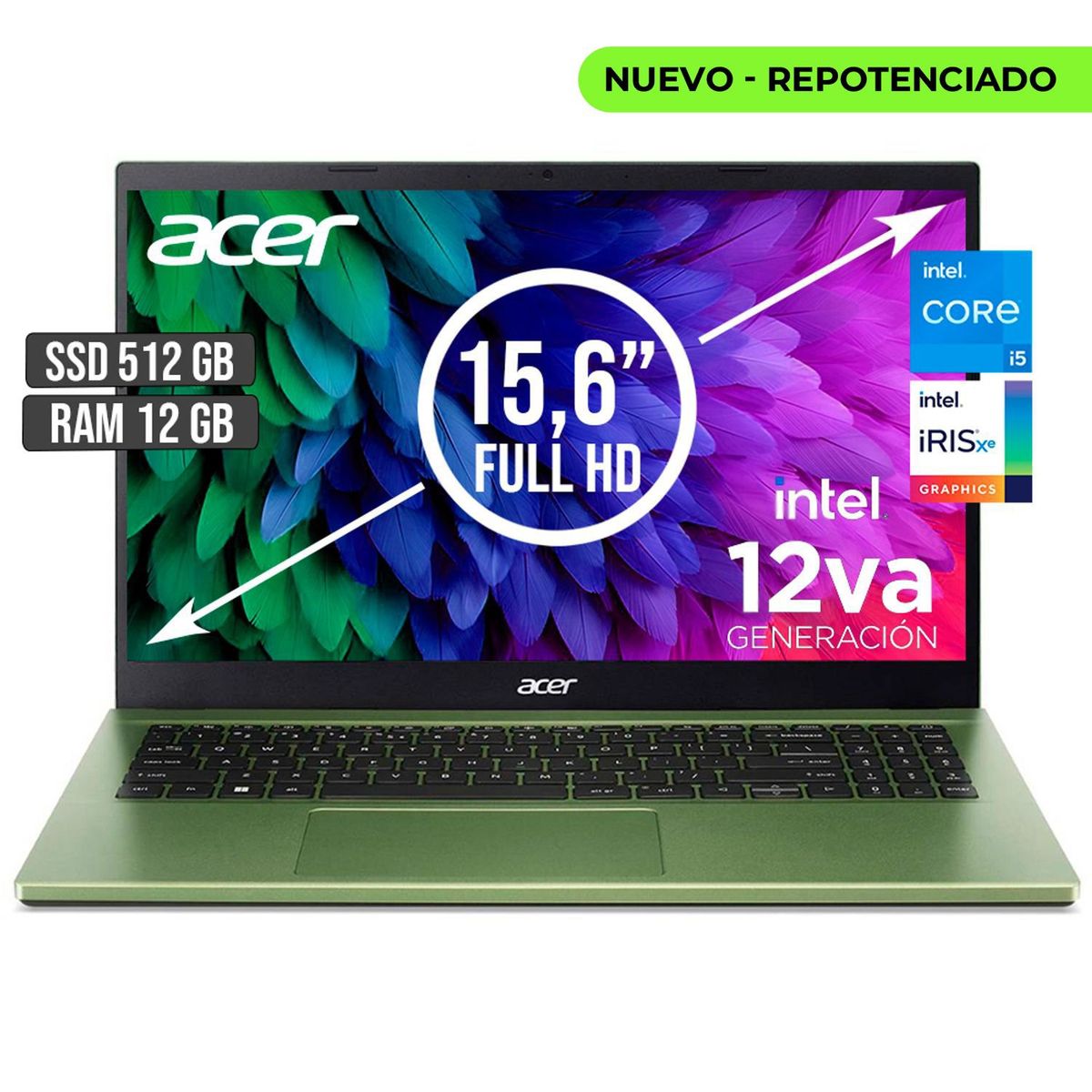 ACER - PORTATIL ACER ASPIRE INTEL CORE I5-1235U SSD 512GB RAM 12GB LED 15,6 FHD