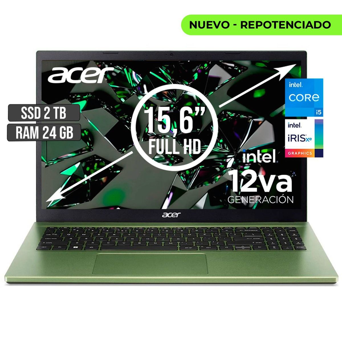 ACER - PORTATIL ACER ASPIRE INTEL CORE I5-1235U SSD 2TB RAM 24GB LED 15,6 FHD