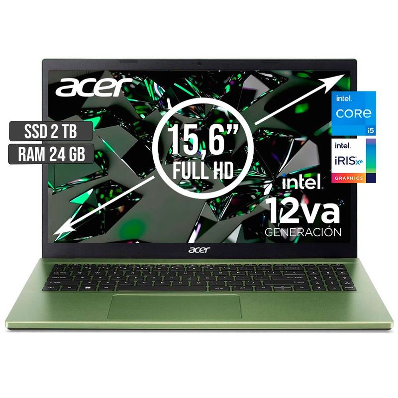 ACER - PORTATIL ACER ASPIRE INTEL CORE I5-1235U SSD 2TB RAM 24GB LED 15,6 FHD