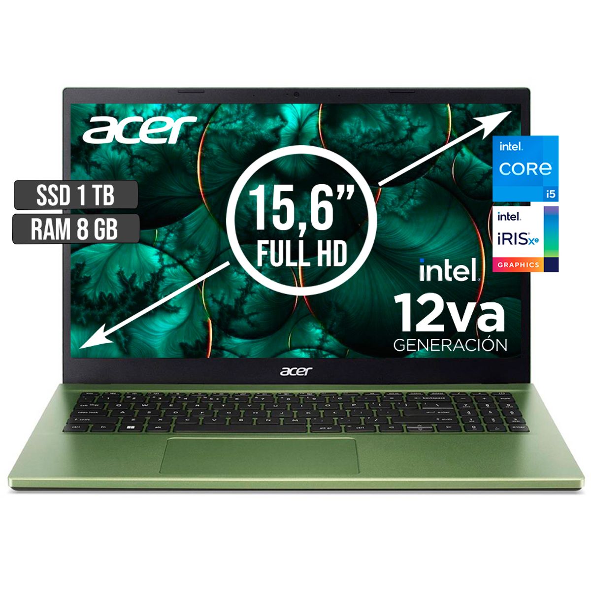 ACER - PORTATIL ACER ASPIRE INTEL CORE I5-1235U SSD 1TB RAM 8GB LED 15,6 FHD